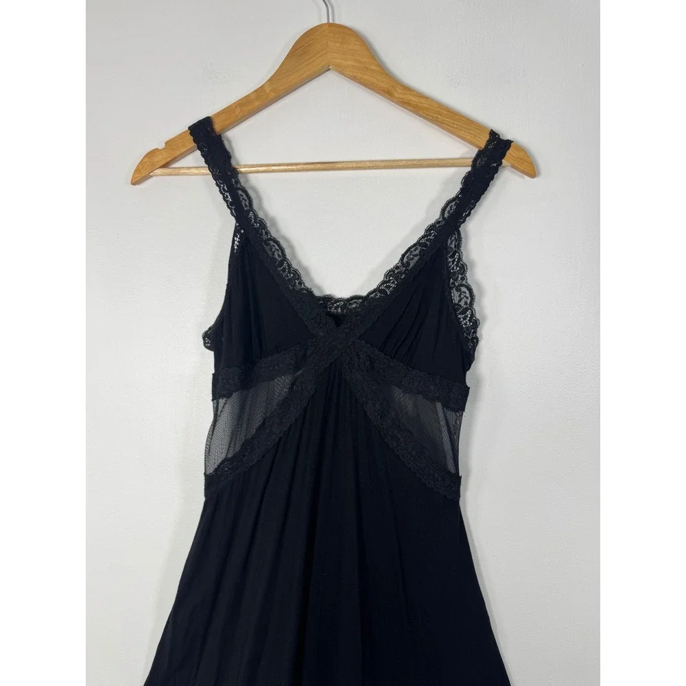 Coquette Adore Me Women Medium Chemise Black Lace Mesh Trim Babydoll Nightie - Picture 8 of 9